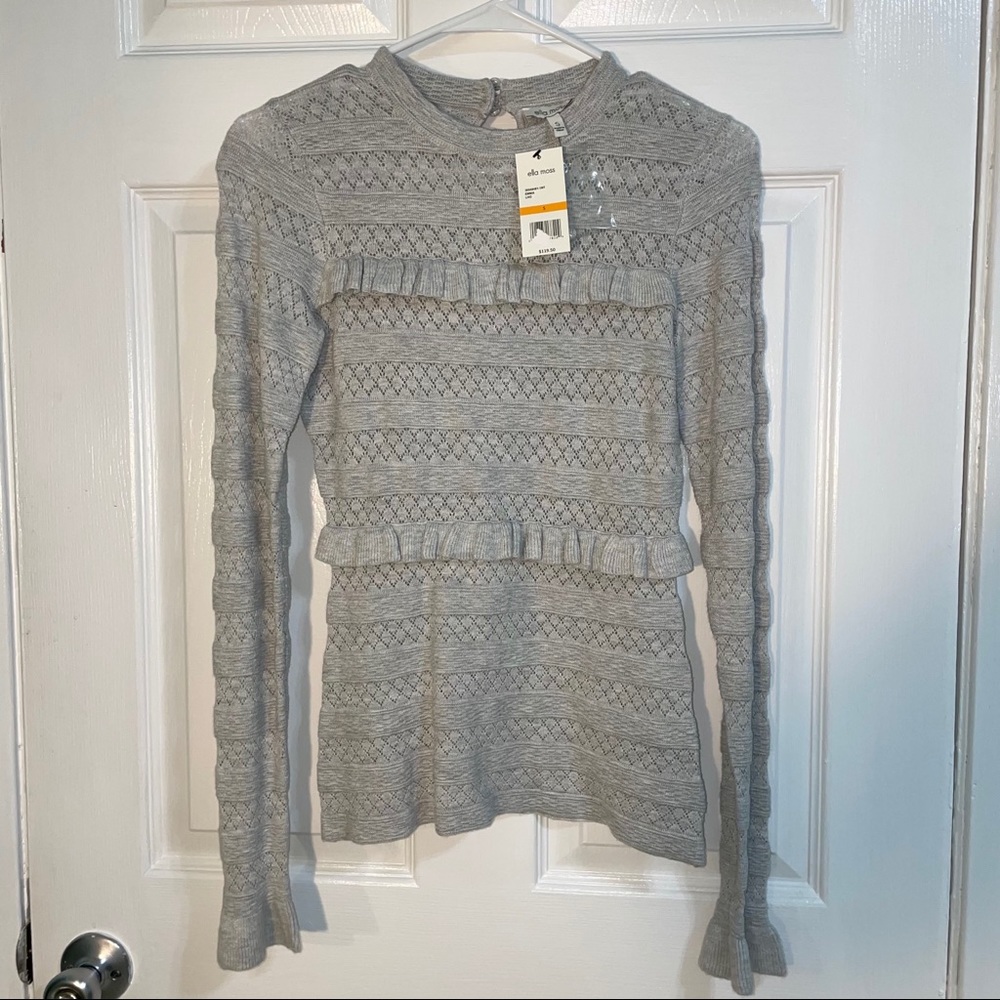 Ella Moss junior long sleeve EMMA  gray sweater S